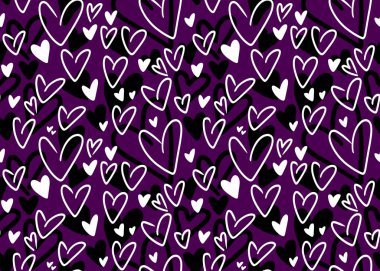 Kartpostallar, hediyeler ve kartpostallar için kalpleri olan kusursuz sevgililer günü desenleri. 