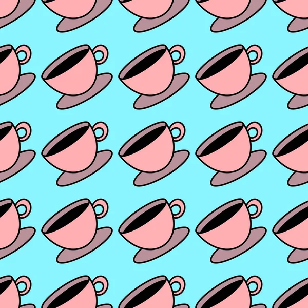 Seamless cup of coffee tea pattern for fabrics and textiles and packaging and linens and kids and wrapping paper