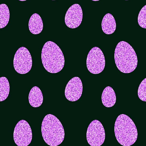 Velikonoční hladký vzor s třpytivými vejci na tapety a tkaniny a textil a obaly a dárky — Stock fotografie
