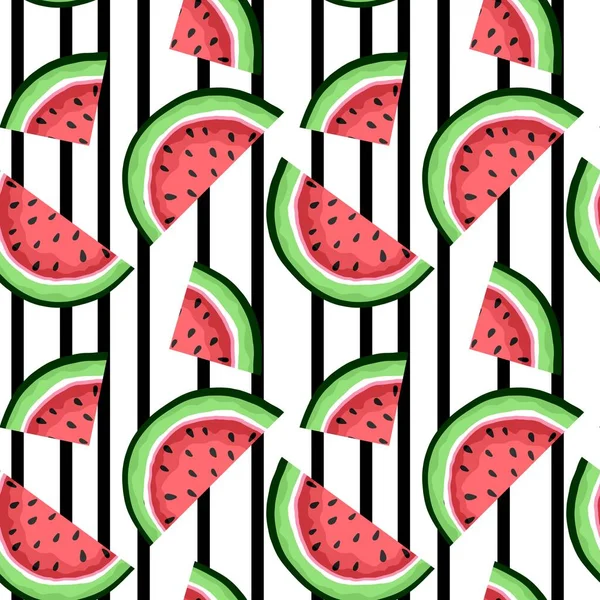 Summer seamless watermelon pattern for fabrics and textiles and packaging and gifts and cards and linens and kids — Stockfoto