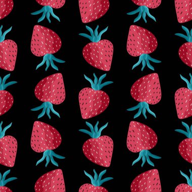 Kumaşlar, tekstil ve ambalajlar, hediyeler, kartlar ve çarşaflar için meyvesiz çilek deseni 