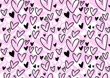 Kartpostallar, hediyeler ve kartpostallar için kalpleri olan kusursuz sevgililer günü desenleri. 