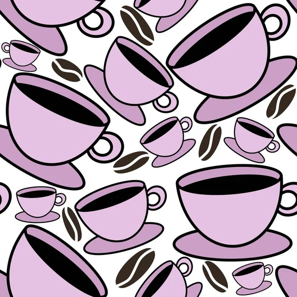 Seamless cup of coffee tea pattern for fabrics and textiles and packaging and linens and kids and wrapping paper — Fotografia de Stock