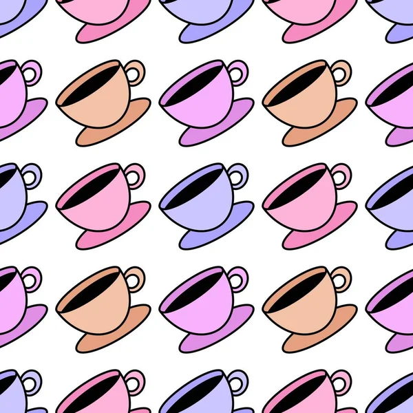 Seamless cup of coffee tea pattern for fabrics and textiles and packaging and linens and kids and wrapping paper — Stock Photo, Image