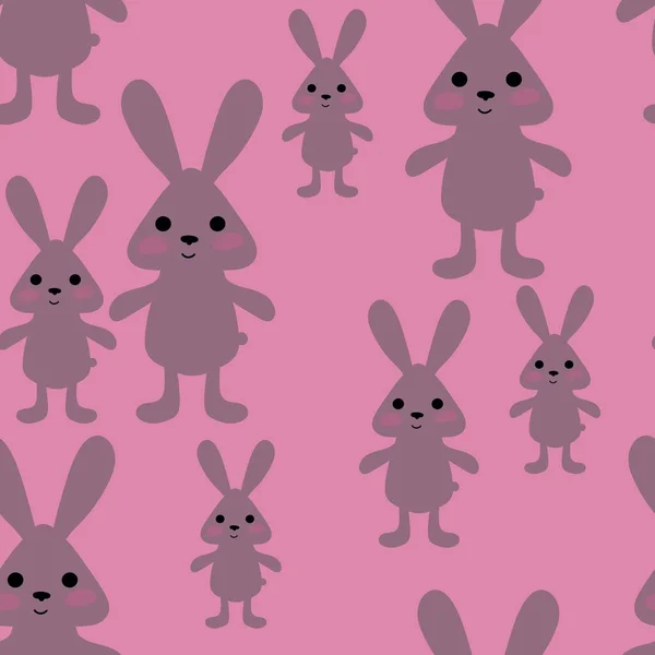 Bunnies seamless rabbits pattern for fabrics and textiles and packaging and gifts and cards and linens and kids — Fotografia de Stock