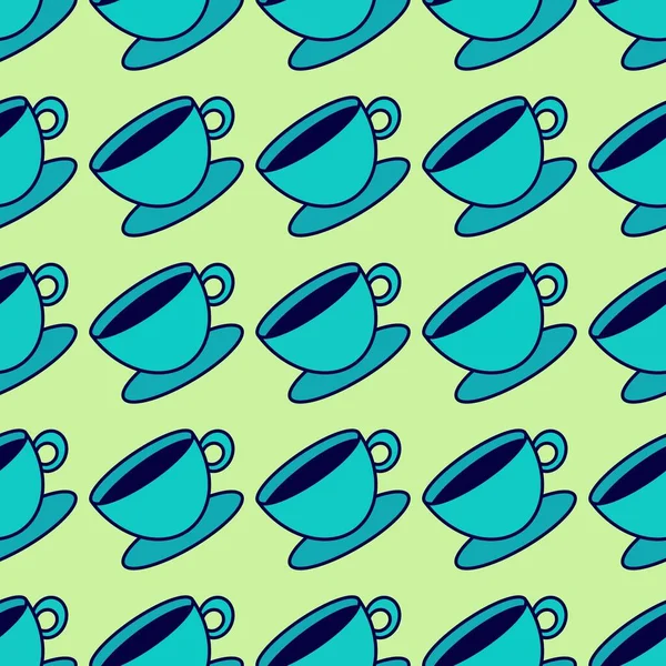 Taza inconsútil de café patrón de té para telas y textiles y embalaje y ropa de cama y niños y papel de embalaje —  Fotos de Stock