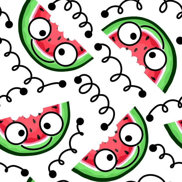 Zomer naadloze watermeloen patroon voor stoffen en textiel en verpakking en geschenken en kaarten en linnengoed en kinderen — Stockfoto