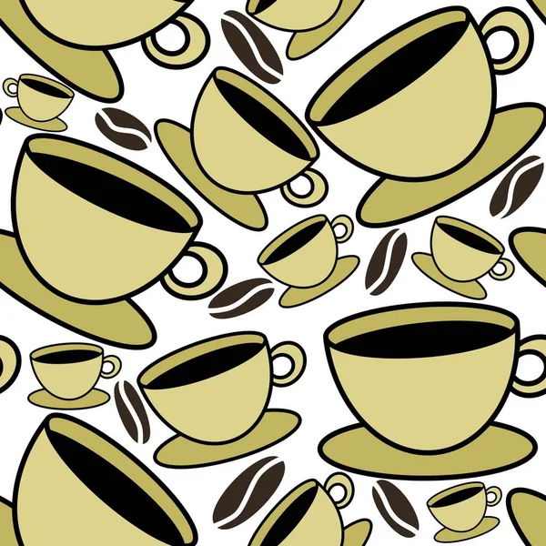 Seamless cup of coffee tea pattern for fabrics and textiles and packaging and linens and kids and wrapping paper — Zdjęcie stockowe