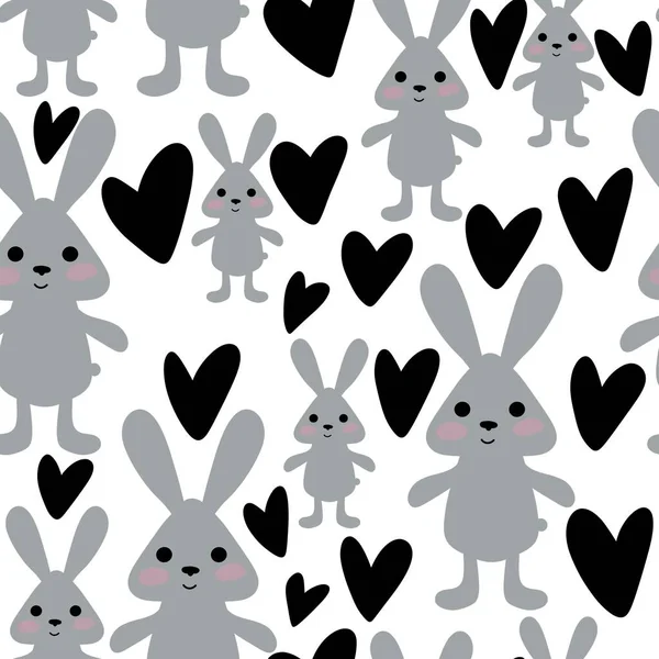 토끼털 이 없는 토끼 패턴의 직물 과 직물, 포장 과 선물 카드, 린네르, 아이들을 위한 포장 — 스톡 사진