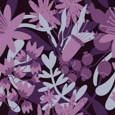 Kumaşlar, kartlar, çarşaflar, çocuklar ve ambalaj kağıtları için çiçeklerle basit, pürüzsüz desen.