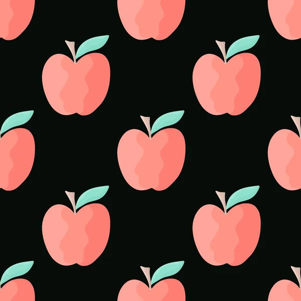 Безшовний фруктовий візерунок з яблуками для подарунків — стокове фото
