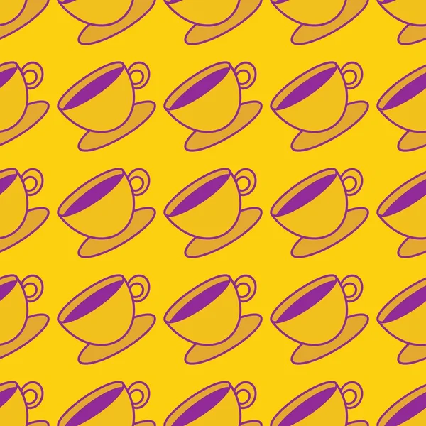 Zökkenőmentes csésze kávé tea minta szövetek és textíliák és csomagolás és ágynemű és gyerekek és csomagolópapír — Stock Fotó