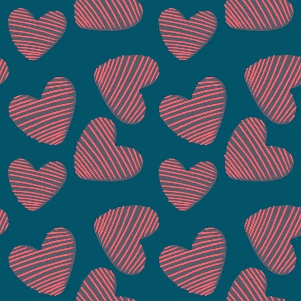 Seamless valentines pattern with hearts for postcard and gifts and cards — Stock Photo, Image