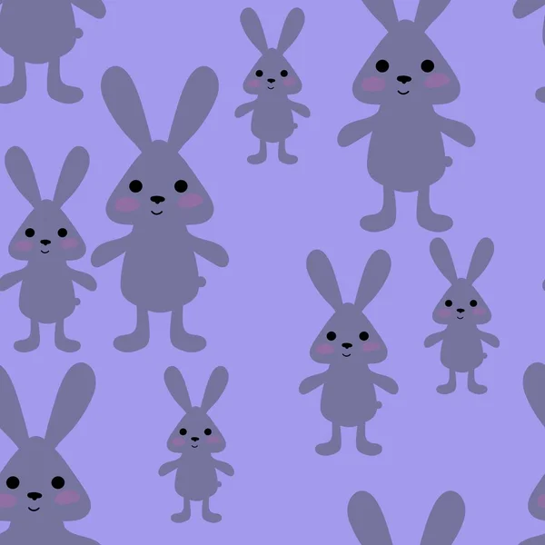 Bunnies seamless rabbits pattern for fabrics and textiles and packaging and gifts and cards and linens and kids — Zdjęcie stockowe