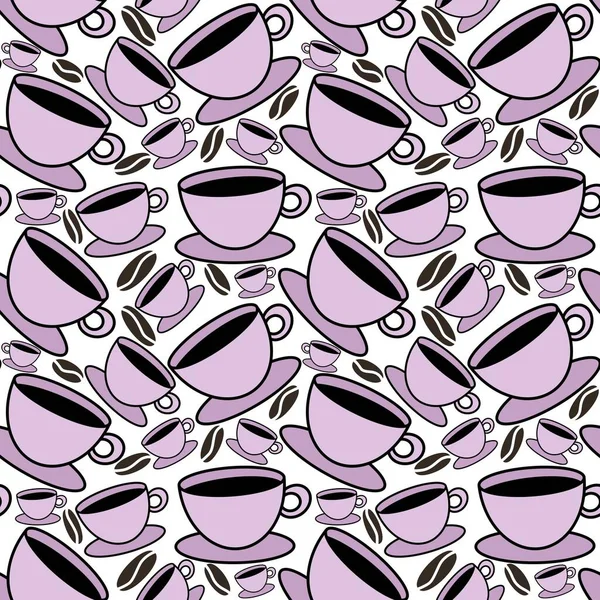 Nahtlose Tasse Kaffee Tee Muster für Stoffe und Textilien und Verpackungen und Bettwäsche und Kinder und Packpapier — Stockfoto