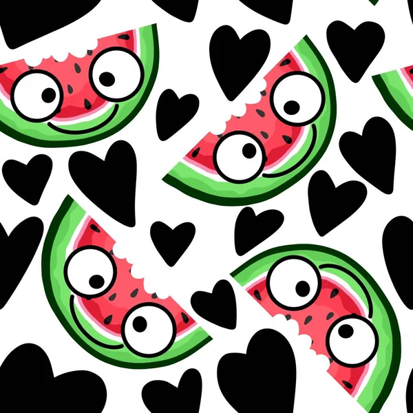Zomer naadloze watermeloen patroon voor stoffen en textiel en verpakking en geschenken en kaarten en linnengoed en kinderen — Stockfoto