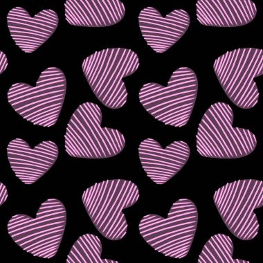 Kartpostallar, hediyeler ve kartpostallar için kalpleri olan kusursuz sevgililer günü desenleri. 