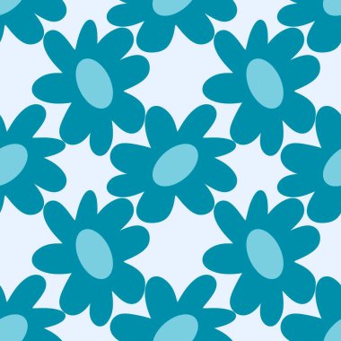 Kumaşlar, kartlar, çarşaflar, çocuklar ve ambalaj kağıtları için çiçeklerle basit, pürüzsüz desen.