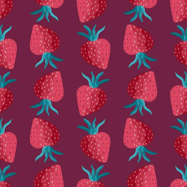 옷감 과 직물을 위한 과일 윤활유없는 딸기 무늬와 포장 과 선물 카드와 린네르 — 스톡 사진