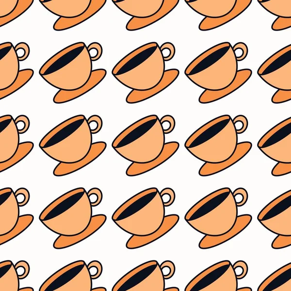 Seamless cup of coffee tea pattern for fabrics and textiles and packaging and linens and kids and wrapping paper