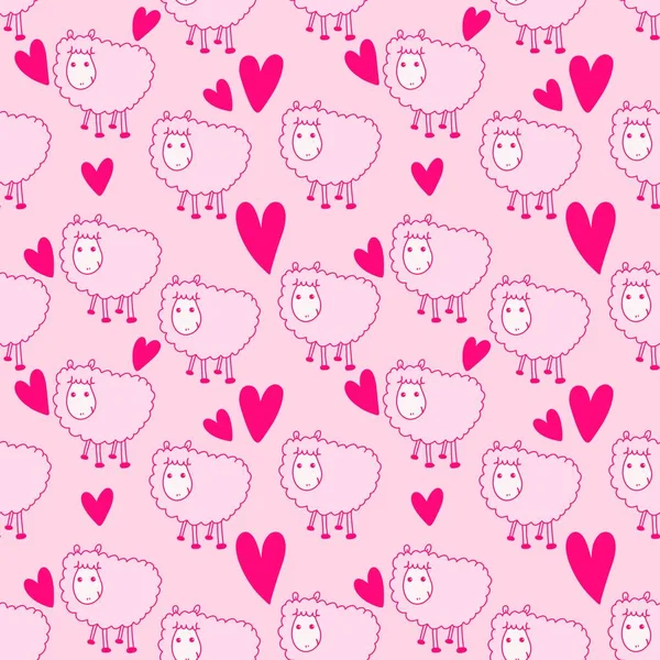 Patrón de ovejas lindas sin costuras para niños para papel pintado y telas y textiles y embalaje y regalos y tarjetas y ropa de cama — Foto de Stock