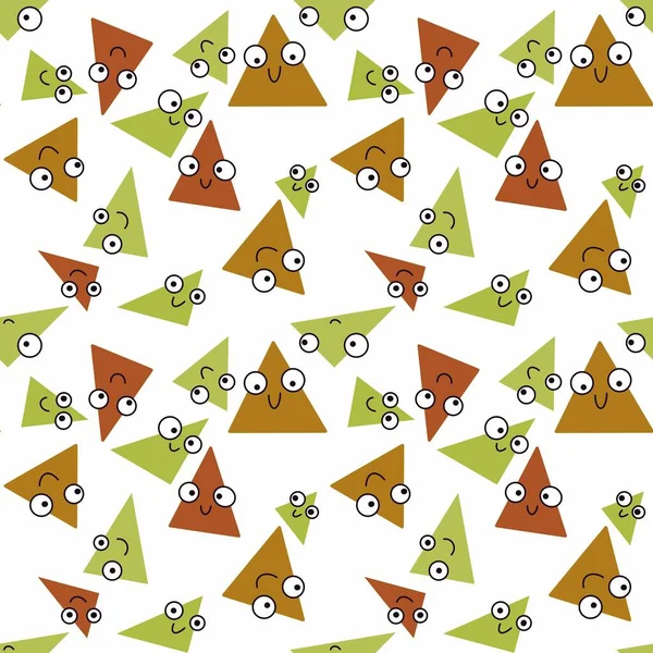 Triangle sans couture de bande dessinée avec motif d'yeux pour tissus et emballages et cadeaux et draps et enfants et papier d'emballage — Photo