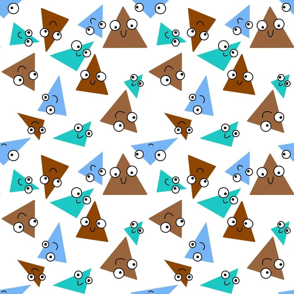 Desenhos animados triângulo sem costura com padrão de olhos para tecidos e embalagens e presentes e lençóis e crianças e papel de embrulho — Fotografia de Stock