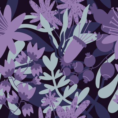 Kumaşlar, kartlar, çarşaflar, çocuklar ve ambalaj kağıtları için çiçeklerle basit, pürüzsüz desen.