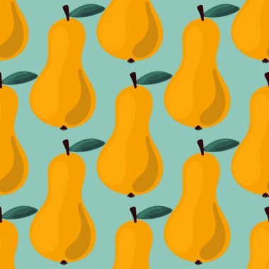 Kumaşlar, tekstil, ambalajlar, hediyeler, kartlar, çarşaflar ve çocuklar için meyvesiz armut deseni. 