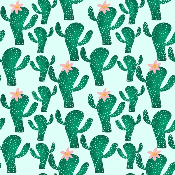 Cactus seamless floral pattern for fabrics and textiles and packaging and gifts and cards and linens and kids — Foto Stock