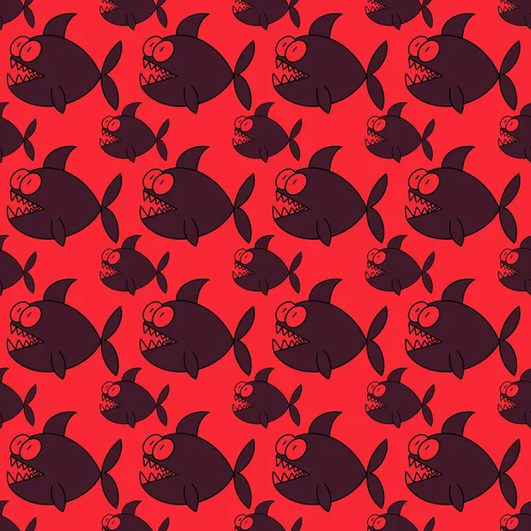 Kids seamless fish sharks pattern for wallpaper and fabrics and textiles and packaging and gifts and cards and linens — Stock Photo, Image