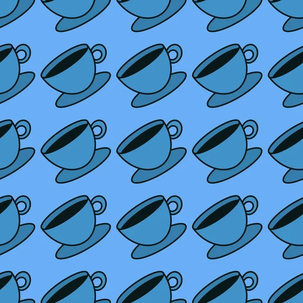 Nahtlose Tasse Kaffee Tee Muster für Stoffe und Textilien und Verpackungen und Bettwäsche und Kinder und Packpapier — Stockfoto