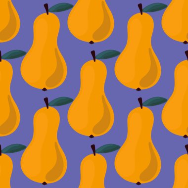 Kumaşlar, tekstil, ambalajlar, hediyeler, kartlar, çarşaflar ve çocuklar için meyvesiz armut deseni. 