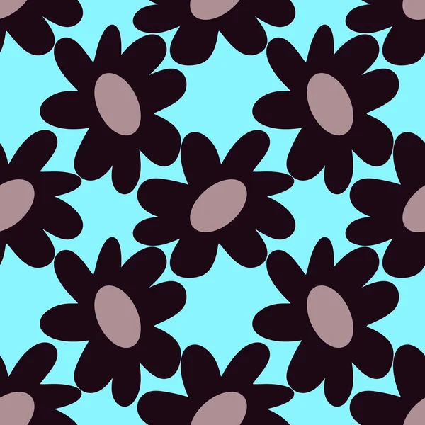 Jednoduchý květinový bezešvý vzor s květinami pro tkaniny a karty a prádlo a děti a balicí papír — Stock fotografie