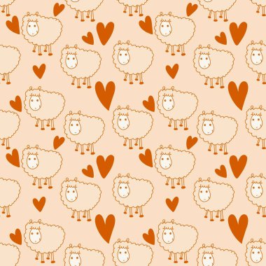 Çocuklar, duvar kağıtları, kumaşlar, tekstil ve ambalajlar, hediyeler, kartlar ve çarşaflar için kusursuz koyun desenleri.