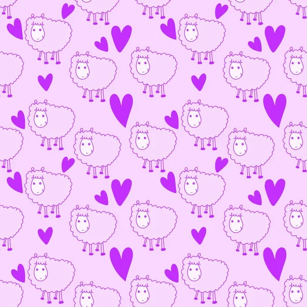 Patrón de ovejas lindas sin costuras para niños para papel pintado y telas y textiles y embalaje y regalos y tarjetas y ropa de cama —  Fotos de Stock