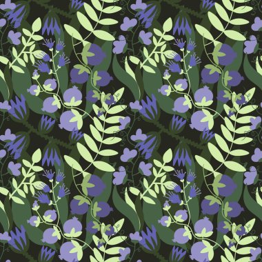 Kumaşlar, kartlar, çarşaflar, çocuklar ve ambalaj kağıtları için çiçeklerle basit, pürüzsüz desen.