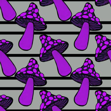 Kumaşlar, tekstil, ambalajlar, hediyeler, kartlar, çarşaflar ve çocuklar için kusursuz Cadılar Bayramı mantarları.