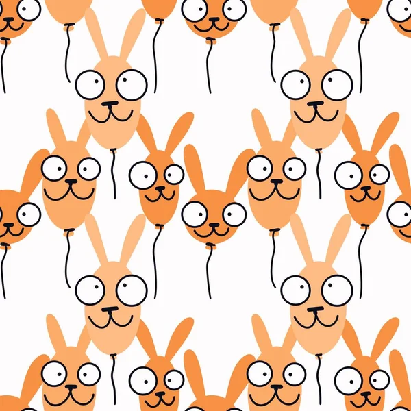 Patrón de globos de conejos sin costura para niños y regalos y tarjetas y ropa de cama y telas y textiles y envases —  Fotos de Stock