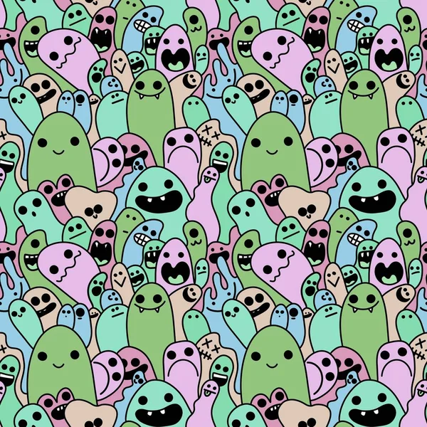 Cartoon naadloze monster buitenaardse patroon voor stoffen en textiel en verpakking en geschenken en kaarten en linnengoed en kinderen — Stockfoto