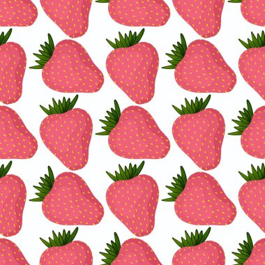 Kumaşlar, tekstil ve ambalajlar, hediyeler, kartlar ve çarşaflar için meyvesiz çilek deseni