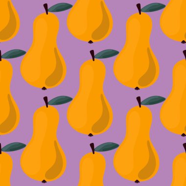 Kumaşlar, tekstil, ambalajlar, hediyeler, kartlar, çarşaflar ve çocuklar için meyvesiz armut deseni. 