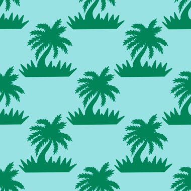 Kumaşlar, ambalajlar, hediyeler, kartlar, çarşaflar, çocuklar ve hobiler için kusursuz palmiye ağaçları deseni.