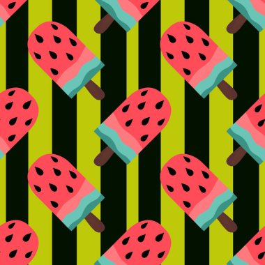 Kumaşlar, ambalajlar, hediyeler, kartlar, çarşaflar ve çocuklar için kusursuz karpuzlu dondurma kalıbı.