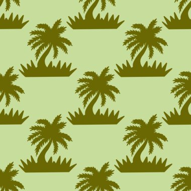Kumaşlar, ambalajlar, hediyeler, kartlar, çarşaflar, çocuklar ve hobiler için kusursuz palmiye ağaçları deseni.