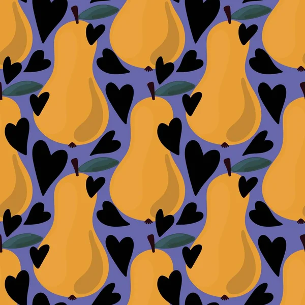 Fruit seamless pears pattern for fabrics and textiles and packaging and gifts and cards and linens and kids — Stockfoto