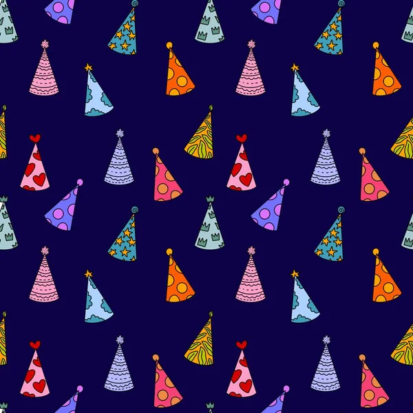 Party hat seamless pattern for fabrics and packaging and gifts and cards and kids and wrapping paper and festive — Stock Photo, Image