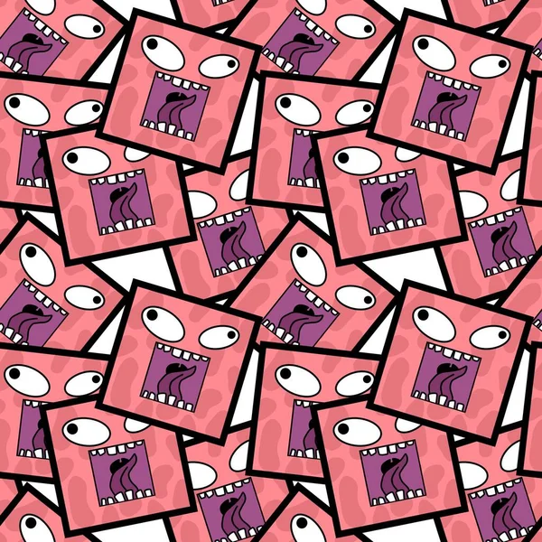 Kids seamless cute monster alien pattern for fabrics and packaging and gifts and cards and linens and wrapping paper — Stock Photo, Image