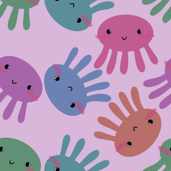 Děti bezešvé chobotnice vzor pro tkaniny a textilie a balení a prádlo a dárky a karty a koníčky — Stock fotografie
