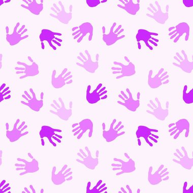 Kumaşlar, ambalajlar, hediyeler, kartlar, çarşaflar, çocuklar ve ambalaj kağıtları için kusursuz renkli el izi deseni.